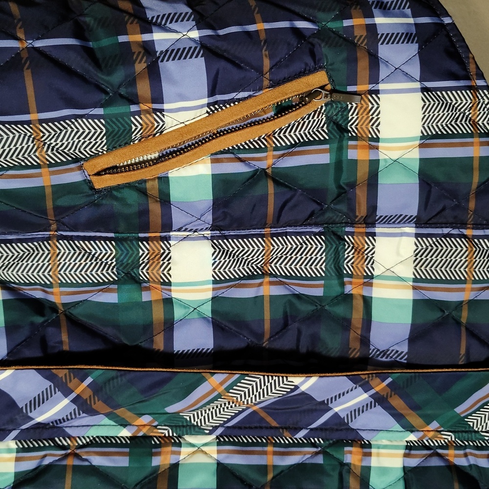 Bob Timberlake Blue & Tan Plaid Puffer Full Zip Vest Size L - Picture 6 of 8